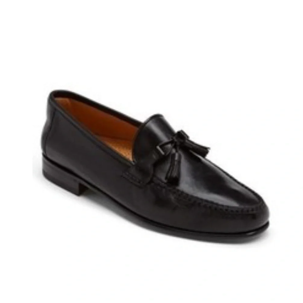 Allen Edmonds Classic Black Leather Tassel Slip-On Loafers Urbino size 11.5 D